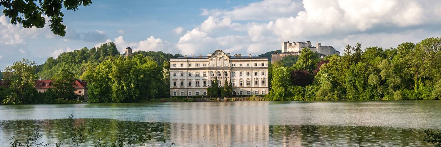 Leopoldskroner Weiher mit Blick auf das Schloss Leopoldskron und die Festung | © Tourismus Salzburg GmbH